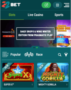 22bet online casino app