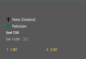 NZ vs PAK tri series match 2 odds