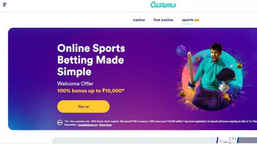 casumo cricket homepage