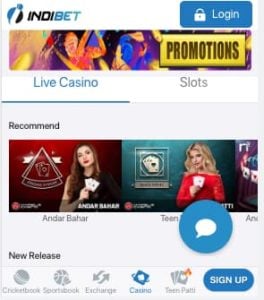 indibet app casino bonus
