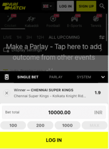 parimatch odds cricket