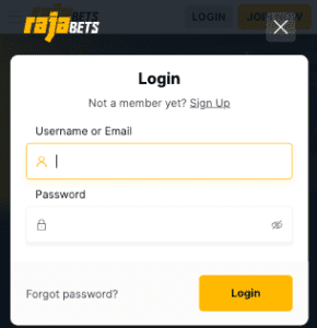 rajabets app login register
