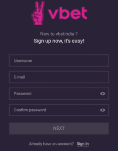 Vbet sign up India